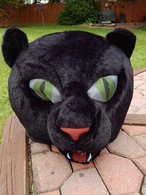 DanDee ~ Black Panther Cat - Mascot Costume Head Plush Halloween 14" x 17"